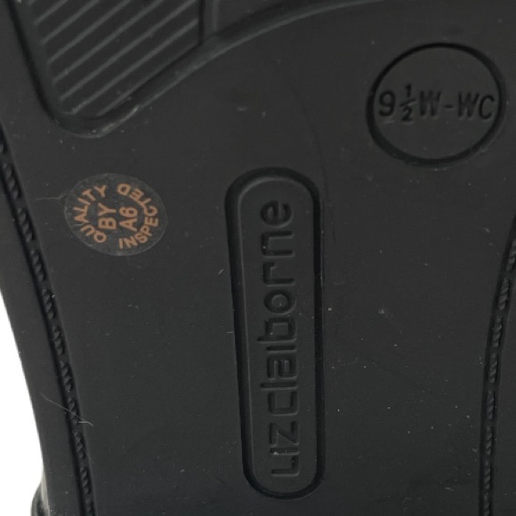 Wide Calf Boots Liz Claiborne Tilia Black Brown Riding Boots Size 9 1/2 W - Picture 11 of 16